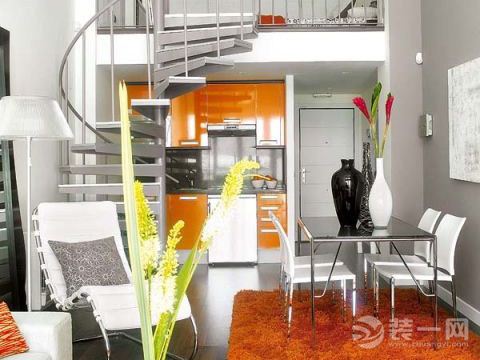 现代简约家居中一抹橙色点缀效果欣赏